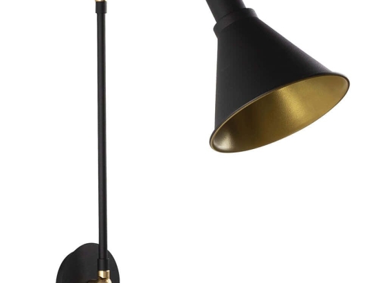 Φωτιστικό Τοίχου - Απλίκα Berceste 525NOR3156 Φ20x56cm E27 40W Black-Gold Opviq