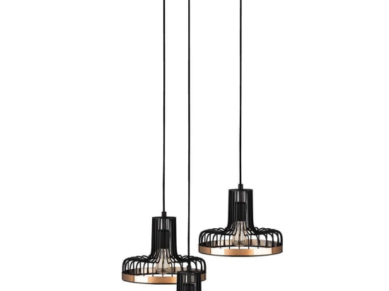 Φωτιστικό Οροφής Fellini 527ABY1773 Φ40x116cm 3xE27 40W Black-Copper Opviq
