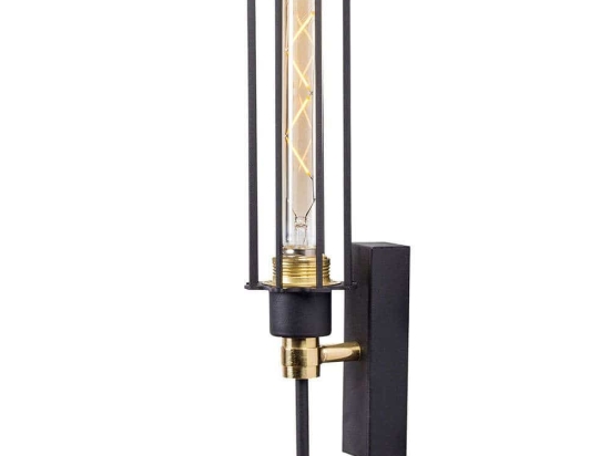 Φωτιστικό Τοίχου - Απλίκα Fellini 527ABY3172 8x10x36cm 1xE27 40W Black-Gold Opviq