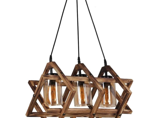 Φωτιστικό Οροφής - Ράγα Berlin 534LUN3127 43x43x57cm 3xE27 40W Brown Opviq