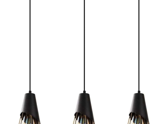 Φωτιστικό Οροφής - Ράγα Sivani Tel 892OPV1829 67x17x124cm 3xE27 40W Black-Gold Opviq
