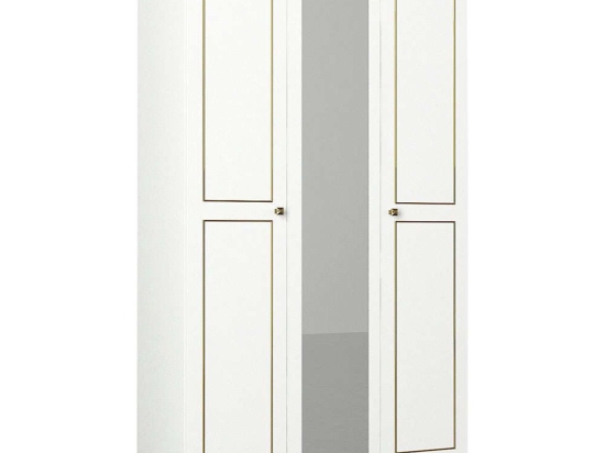 Ντουλάπα Τρίφυλλη Ravenna 804TRH3903 105x47,2x194cm White-Gold Τρίφυλλη