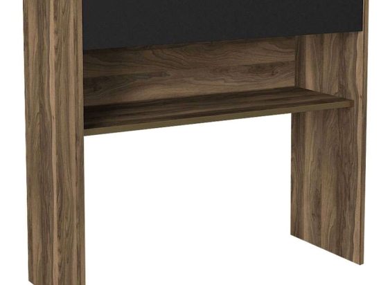 Κονσόλα Luis 804TRH3525 90x35,5x90cm Walnut-Black Μοριοσανίδα, Μελαμίνη