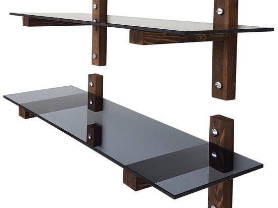 Ράφια Τοίχου (Σετ 2Τμχ) 552NOS1104 85x25x25cm Fume-Walnut