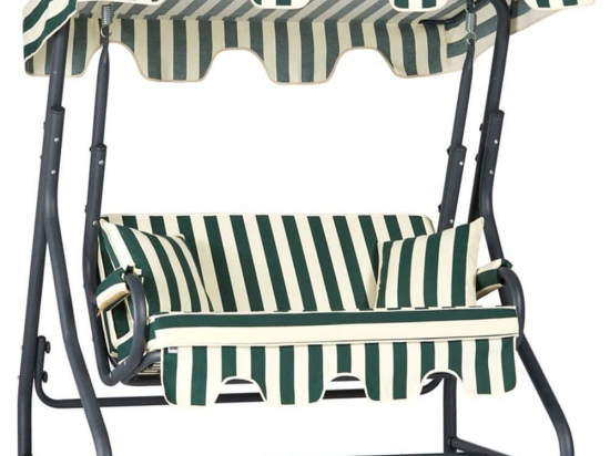 Κούνια Κήπου Διθέσια Morus 561CLR1506 170x110x165cm White-Green