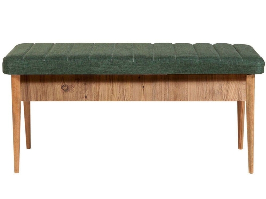 Σκαμπό Με Αποθηκευτικό Χώρο Vina Bench 869VEL5125 110x40x46cm Green-Natural
