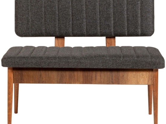 Παγκάκι Vina 869VEL5133 110x40x85cm Anthracite-Walnut
