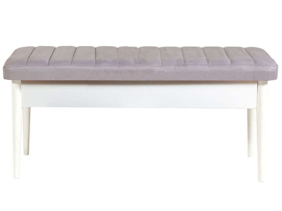 Σκαμπό Με Αποθηκευτικό Χώρο Vina Bench 869VEL5161 110x40x46cm Light Grey-White