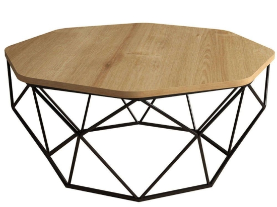 Τραπέζι Σαλονιού Diamond 845HCT2858 90x90x38cm Oak