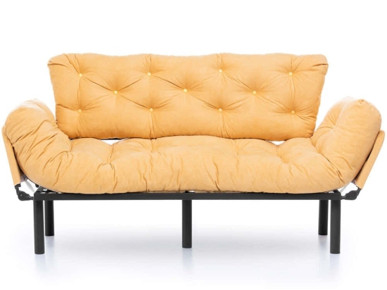 Καναπές - Κρεβάτι Τριθέσιος Nitta 859FTN1364 185x70x85cm Mustard