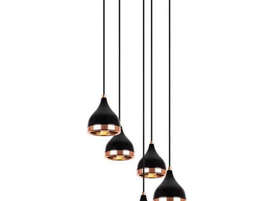 Φωτιστικό Οροφής Yildo 892OPV1856 43x43x135cm 5xE27 40W Black Opviq