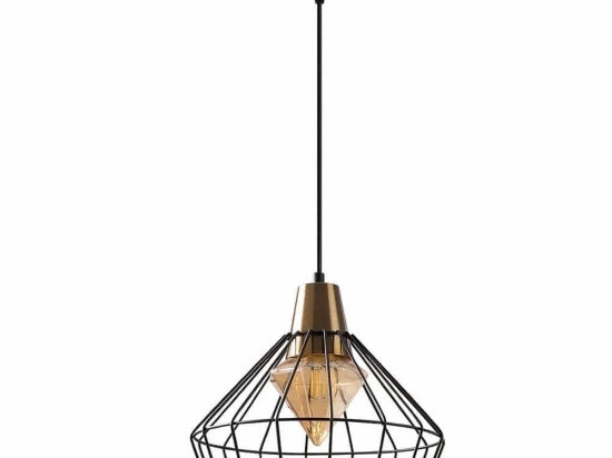 Φωτιστικό Οροφής Wire 584TTM1162 30x30x119cm 1xE27 40W Black-Gold Opviq
