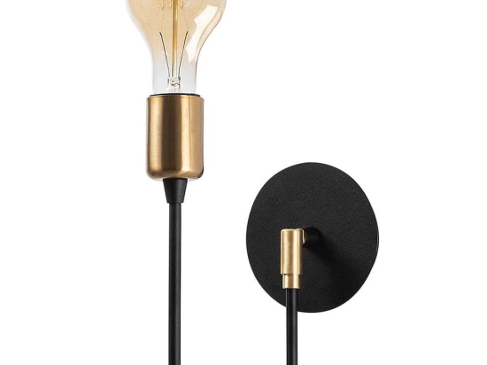 Φωτιστικό Τοίχου - Απλίκα Dolma 584TTM1906 12x23x24cm 1xE27 40W Black-Gold Opviq