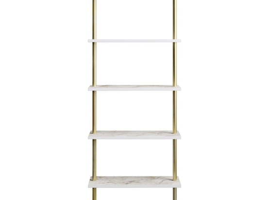 Ραφιέρα Δαπέδου Paula 541HDL1307 60x22x174cm Marble Effect White-Gold