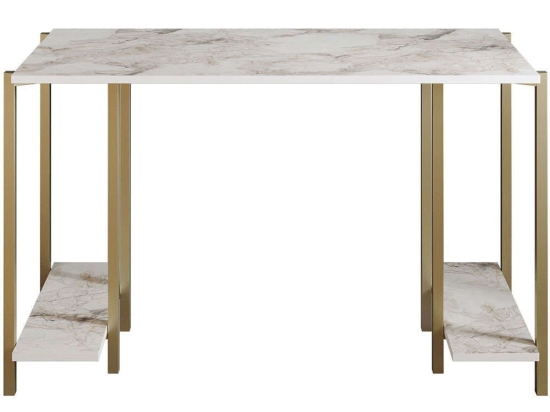 Γραφείο Reader 541HDL1113 125x60x73,8cm Marble Effect White-Gold