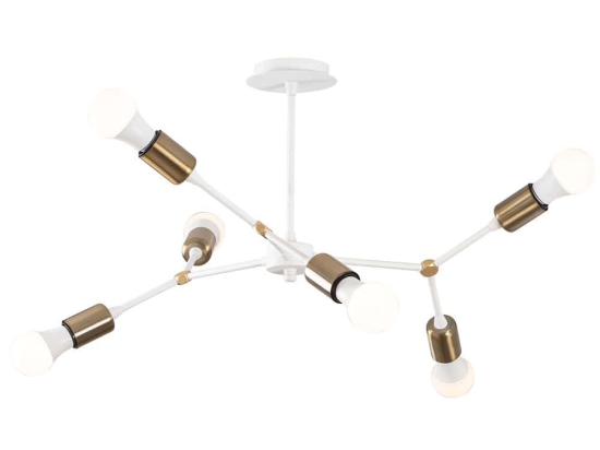 Φωτιστικό Οροφής - Πλαφονιέρα Sparrow 584TTM1246 67x67x43cm 6xE27 40W White-Gold Opviq