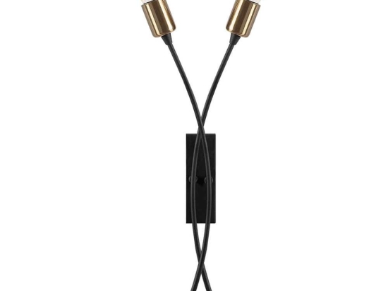 Φωτιστικό Τοίχου - Απλίκα Banana 584TTM1932 22x9x57cm 2xE27 40W Black-Gold Opviq