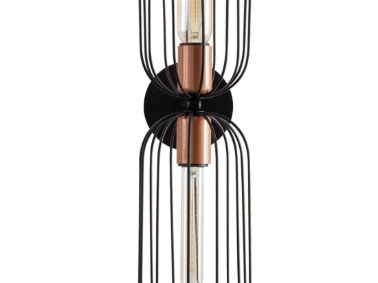Φωτιστικό Τοίχου - Απλίκα Nezgep 584TTM1938 14x22x45cm 2xE27 40W Black-Copper Opviq