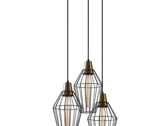 Φωτιστικό Οροφής Wire 584TTM1349 44x44x126cm 3xE27 40W Black Opviq