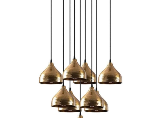 Φωτιστικό Οροφής Tattoo 584TTM1388 63x63x114cm 9xE27 40W Black-Gold Opviq