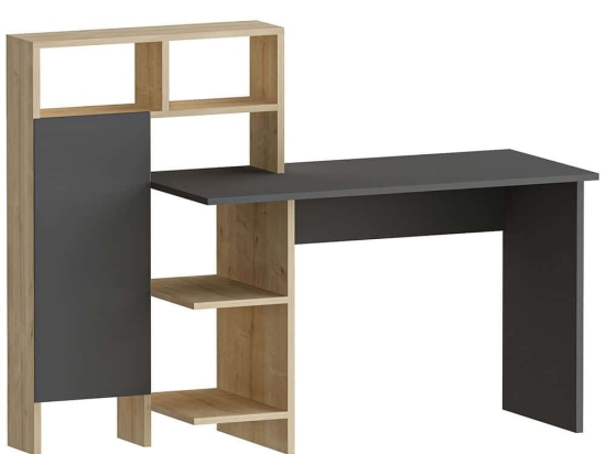 Γραφείο Bugra 550ARN1113 135,9x60x111,8cm Anthracite-Oak