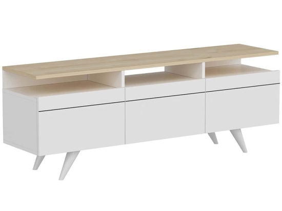 Έπιπλο Tηλεόρασης Berlin 382NRC1101 150x35x52cm White-Oak