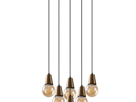 Φωτιστικό Οροφής Fes 584TTM1486 49x42x104cm 6xE27 40W Gold Opviq