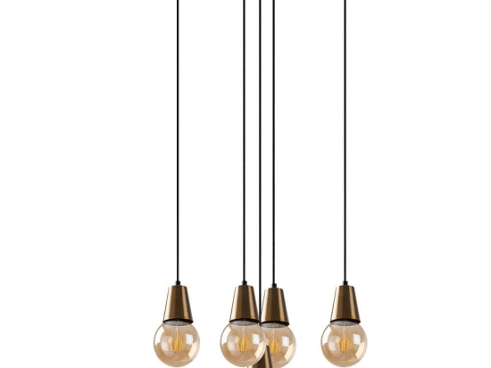 Φωτιστικό Οροφής Fes 584TTM1488 40x40x104cm 5xE27 40W Gold Opviq