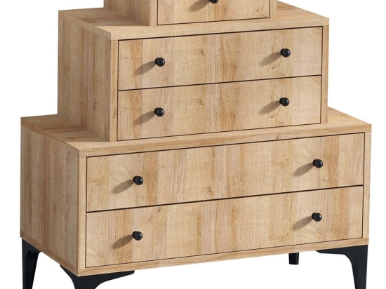 Συρταριέρα Gobi 393MRD1202 80x40x86cm Oak