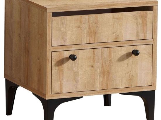 Κομοδίνο Orabella 393MRD1204 45x40x51cm Oak-Black