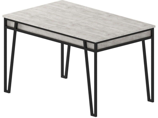 Τραπέζι Επεκτεινόμενο Pal 855DTE4602 132/170x80x76cm White-Black Μοριοσανίδα, Μέταλλο