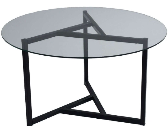 Τραπέζι Σαλονιού Trio 552NOS1411 75x75x42cm Clear-Black