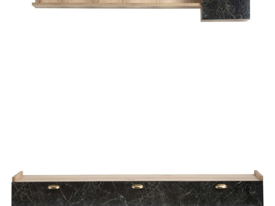 Σύνθεση Τηλεόρασης Sumer 566BMS1152 178x44,8x34,6cm Marble Effect Black-Oak