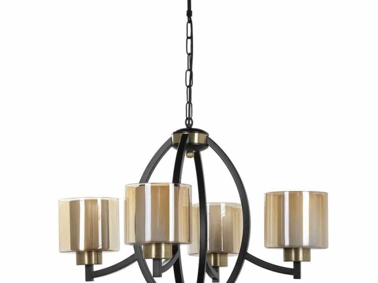 Φωτιστικό Οροφής Paul 534LUN3317 Φ60x80cm 4xE27 40W Black-Gold Opviq