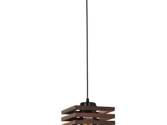 Φωτιστικό Οροφής Cara 534LUN3336 18x70cm 1xE27 40W Walnut-Black Opviq