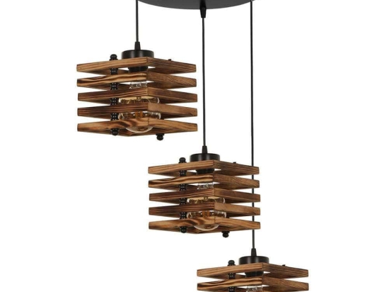 Φωτιστικό Οροφής Cara 534LUN3352 30x70cm 3xE27 40W Brown-Black Opviq