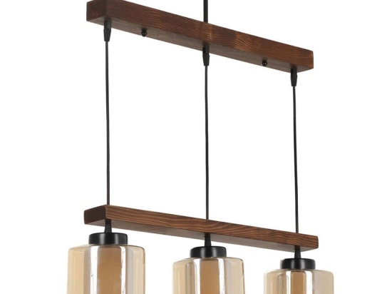 Φωτιστικό Οροφής - Ράγα David 534LUN3382 55x15x80cm 3xE27 40W Brown-Gold Opviq