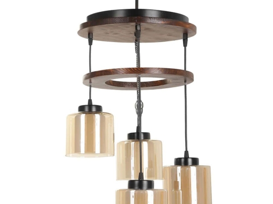 Φωτιστικό Οροφής David 534LUN3385 Φ35x80cm 4xE27 40W Brown-Gold Opviq