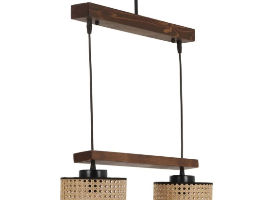 Φωτιστικό Οροφής David 534LUN3391 45x15x80cm 2xE27 40W Brown-Natural Opviq