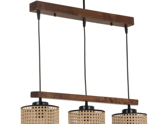 Φωτιστικό Οροφής - Ράγα David 534LUN3392 55x15x80cm 3xE27 40W Brown-Natural Opviq