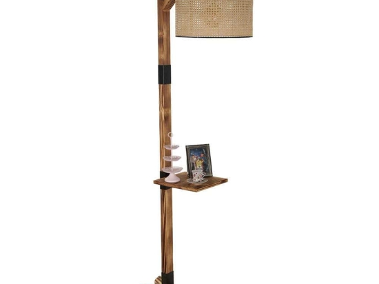 Φωτιστικό Δαπέδου Με Ραφάκι Liza 534LUN3681 40x54x185cm 1xE27 40W Multi-Brown Opviq