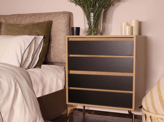 Συρταριέρα Yuna 811MDD4111 70x40x86cm Oak-Black