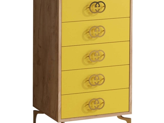 Συρταριέρα Nice 811MDD4120 50x40x103cm Oak-Yellow