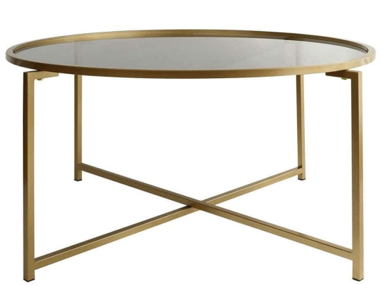 Τραπέζι Σαλονιού Sun 552NOS2221 83x83x40cm Gold-Fume