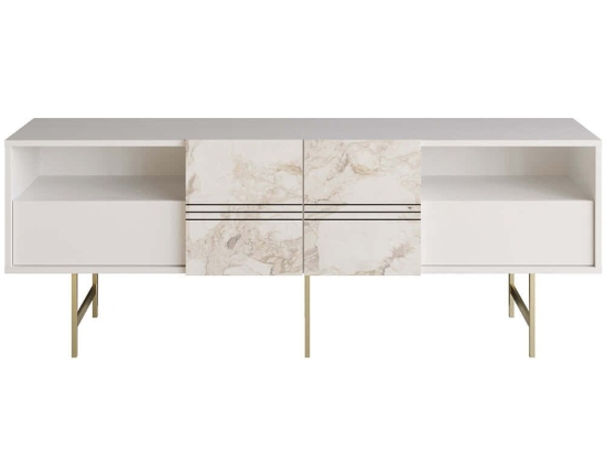 Έπιπλο Τηλεόρασης Derin 788DEC4011 180x37,1x64,7cm Marble Effect White