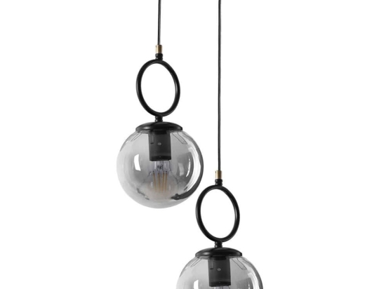 Φωτιστικό Οροφής Morino 846STL2818 Φ25x70cm 2xE27 40W Black Opviq