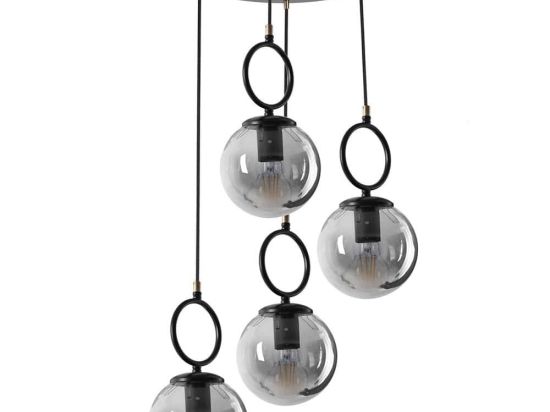Φωτιστικό Οροφής Morino 846STL2820 Φ30x70cm 4xE27 40W Black Opviq