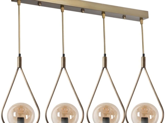 Φωτιστικό Οροφής - Ράγα Damla 846STL2858 65x20x80cm 4xE27 40W Gold Opviq