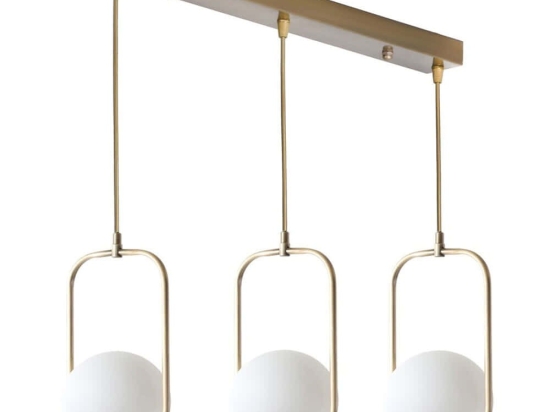 Φωτιστικό Οροφής - Ράγα Ahu 846STL2892 55x18x70cm 3xE27 40W Gold-White Opviq
