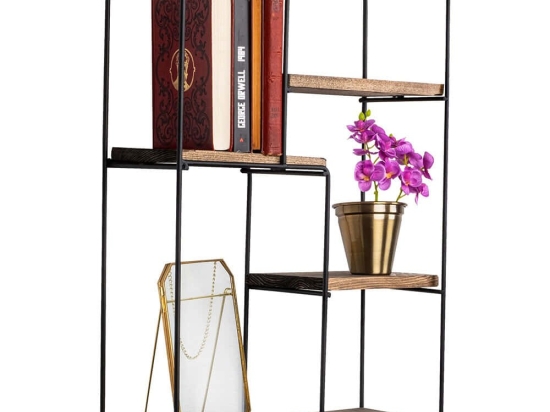 Ραφιέρα Τοίχου Lotus 491CRT1106 40x15x60cm Walnut-Black